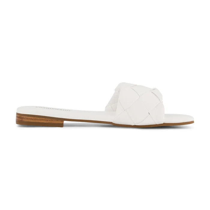 CUSHIONAIRE Franca Woven One Band Sandal White Size 9M