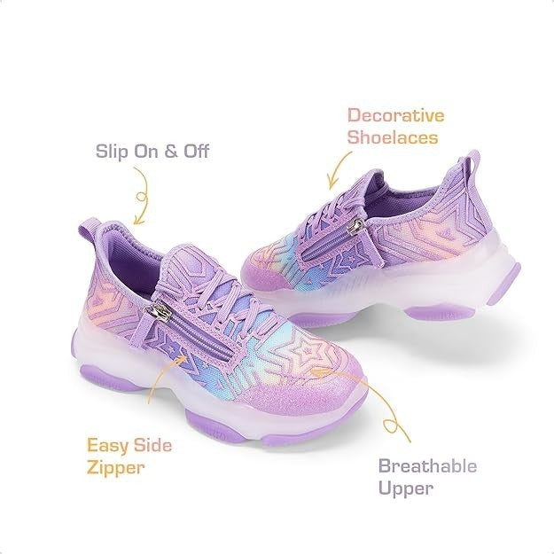 DREAM PAIRS Girls Zipper Jelly Sole shoe Size 1 (6-7yrs) Little Kid Brand New!