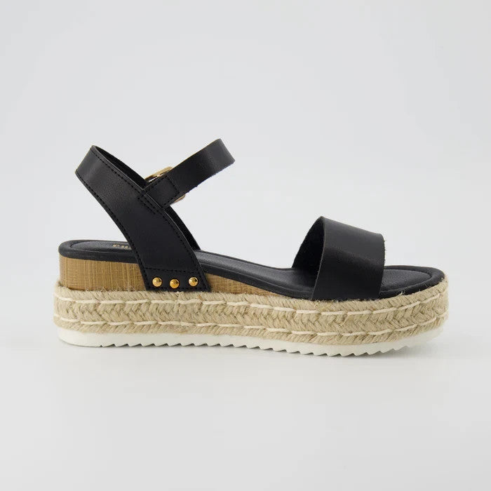 CUSHIONAIRE Melissa Platform Wedge Sandal Black Size 8.5 Brand New!