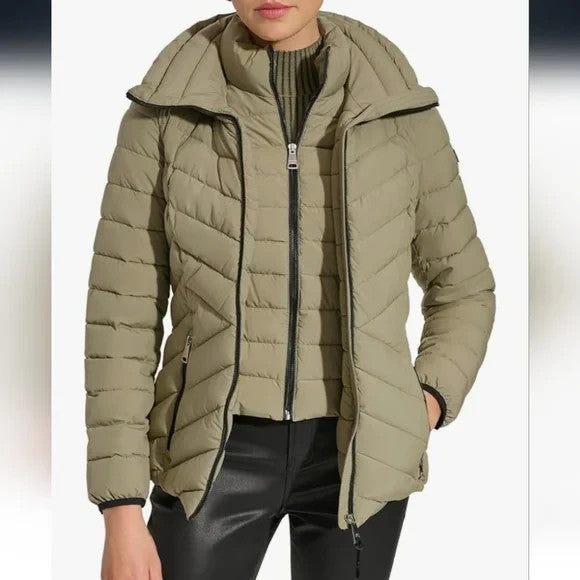 DKNY Bib-front Lightweight Puffer SAGE Size Small New with Tags