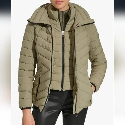 DKNY Bib-front Lightweight Puffer SAGE Size Small New with Tags