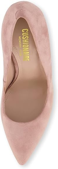 CUSHIONAIRE Women's Alta Dress Pump Blush Suede Size 6M Brand New!
