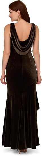 Adrianna Papell Women's Velvet Flounce Hem Gown 12 New with Tags!