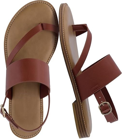 CUSHIONAIRE Laws Womens Sandals, Strappy Vegan Leather Flat New with Tags!