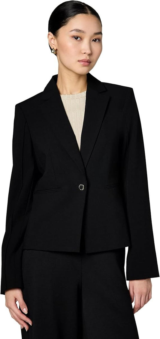 HALSTON Women's One Button Short Blazer Black Size 6 New with Tags