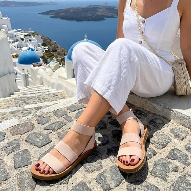 CUSHIONAIRE Indego Two Band Stretch Sandal Size 7.5M Brand New!