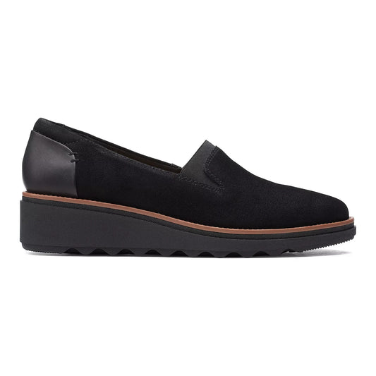 Clarks Sharon Dolly Women's Suede Loafers BLACK SUEDE Size 9.5M Brand New!