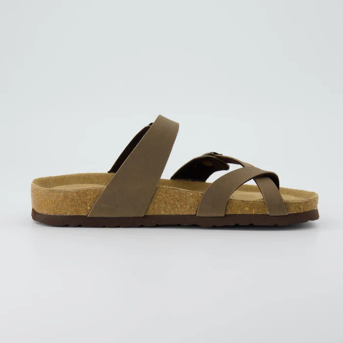 CUSHIONAIRE Luna Cork Footbed Sandal Size Brown 6W Brand New!!