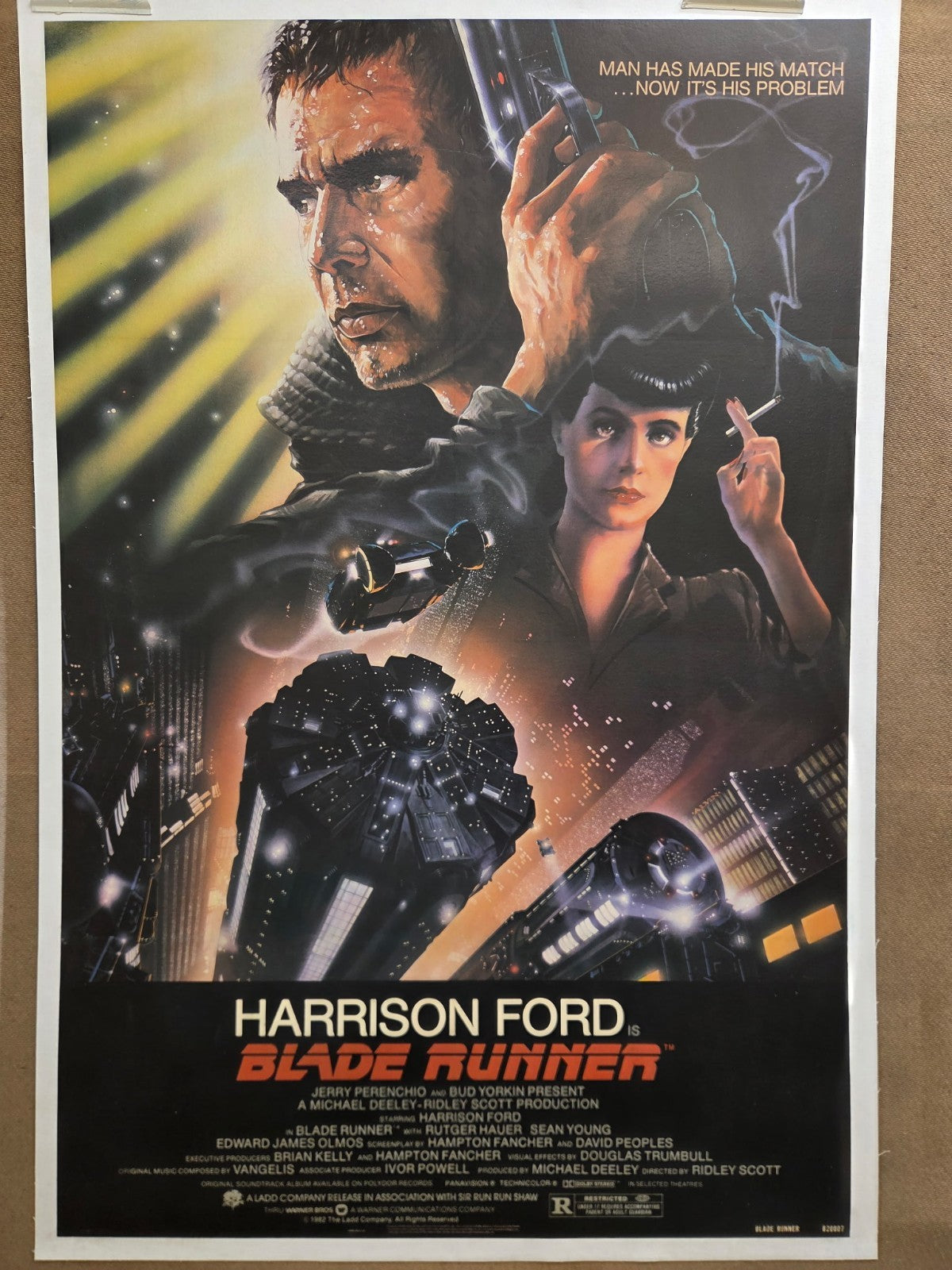 Poster Blade Runner Original Linnen Backed 1982 Restored 27x40 without Borders