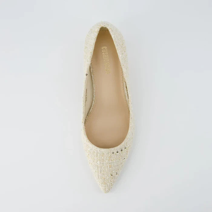 CUSHIONAIRE Women's Bay Kitten Heel Pump BEIGE Size 10M Brand New!