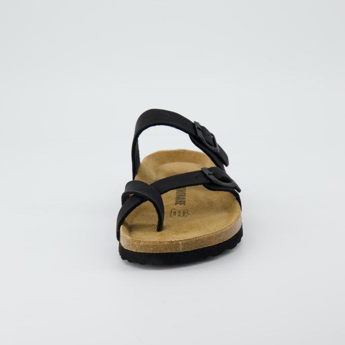 CUSHIONAIRE Luna Cork Footbed Sandal Black Size 6M Brand New!!