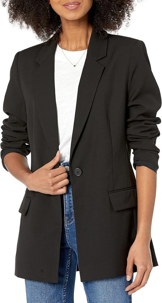 The Drop Women's Blake Long Blazer Black Size 4XL Brand New!