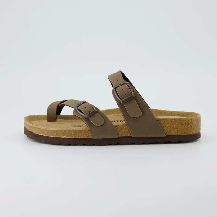 CUSHIONAIRE Luna Cork Footbed Sandal Size Brown 6W Brand New!!