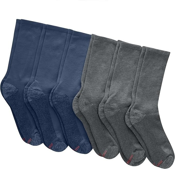 Hanes Men's Crew Socks, Double Tough Max Cushion Socks, Moisture-Wicking Socks