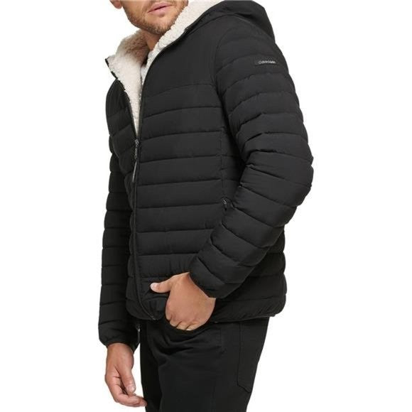 Calvin Klein Men's Sherpa Lined Hooded Puffer Jacket Large Brand New With Tags!
