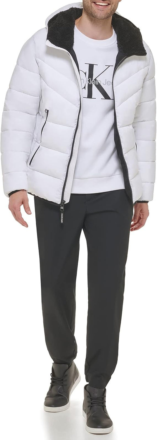 Calvin Klein Men's Hooded & Quilted Packable Jacket Size Large New With Tags!