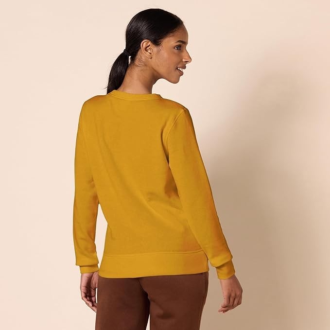 Amazon Essentials Women's Fleece Crewneck Sweatshirt Mustard Yellow Size M NWT