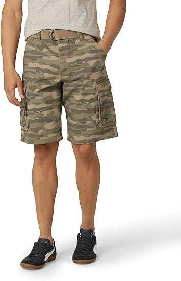 Lee mens Dungarees New Belted Wyoming Cargo Shorts, Fatigue Camo, New with Tags!