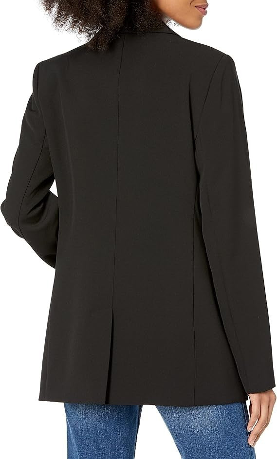 The Drop Women's Blake Long Blazer Black Size Large Brand New!