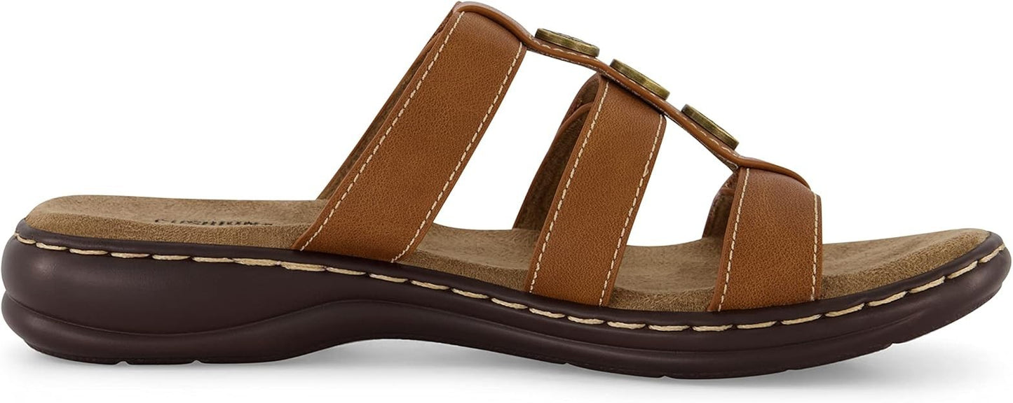 CUSHIONAIRE Women's Bowen Sandal TAN Size 9M Brand New!