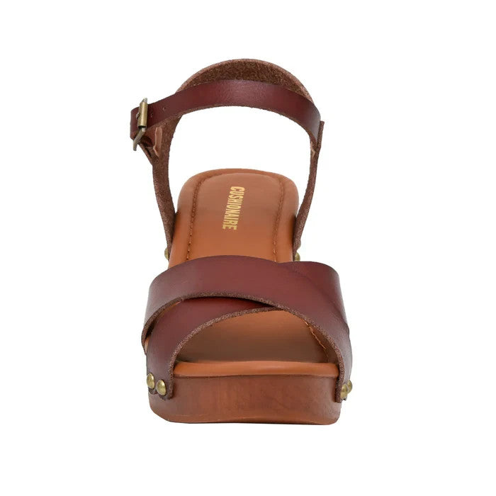 CUSHIONAIRE Slate Faux Wood Sandals WHISKEY Size 8.5M Brand New!