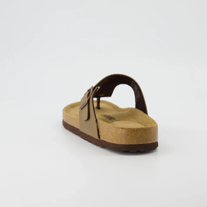 CUSHIONAIRE Leah Cork Footbed Thong Sandal Brown Size 8.5M