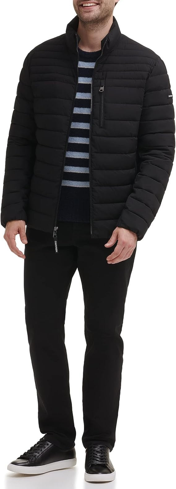 Calvin Klein Men's Classic Full Zip Down Puffer Coat Black Size 2XL New With Tag