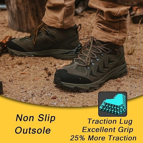 BOTAS PRO Men's Waterproof Hiking Boots, 6 Inch Slip Resistant New with Tags!