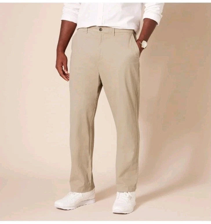Amazon Essentials Men Classic-Fit Wrinkle-Resistant Flat-Front Chino Pant 36X32