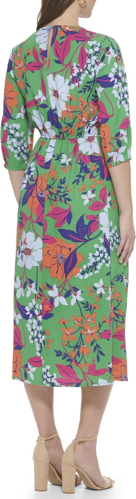 Kensie Women's Dress Printed, Green Multi