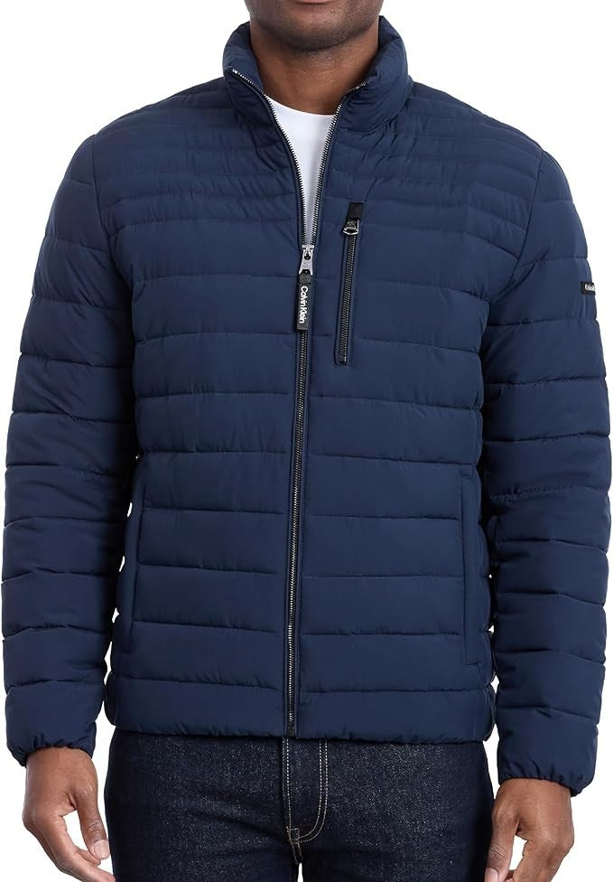 Calvin Klein Men's Full Zip Down Puffer Coat Navy Size Large New with Tags!
