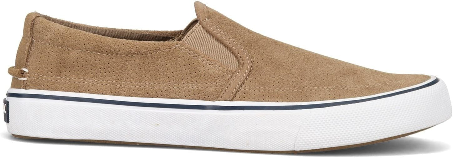 Sperry Men's Striper II Slip On Sneaker Taupe Size 5 Brand New!