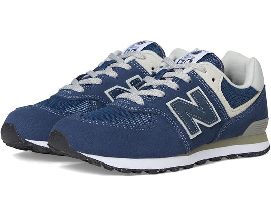 New Balance Kid's 574 Core Bungee Sneaker Navy/White Size 3M Infant 0-12 Months