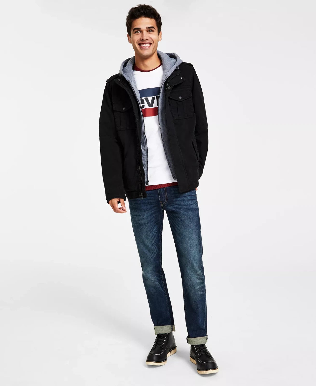 Levi's Men’s Sherpa Lined Two Pocket Hooded Trucker Jacket Size Small NWT!