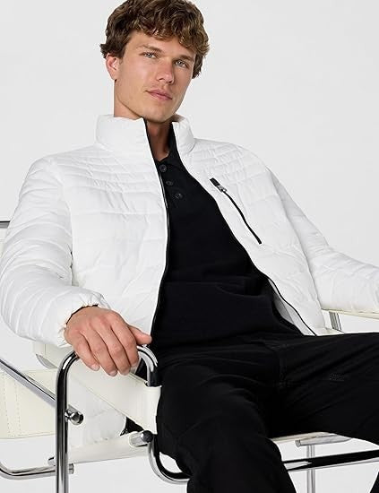 Calvin Klein Men's Classic Full Zip Down Puffer Coat White Size XL New With Tags