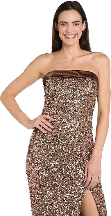 MORGAN AND CO. Juniors' Strapless Sequin Slit Gown New with Tags!