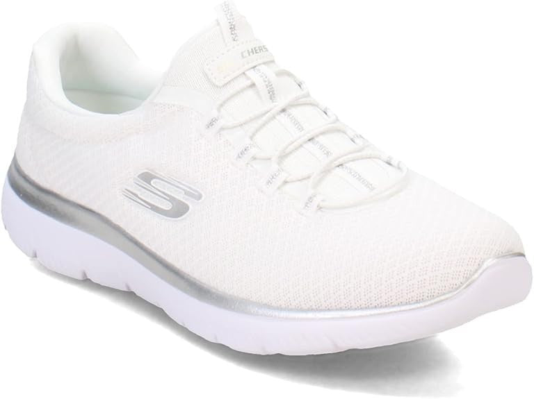 Skechers womens Summits Sneaker,(WhiteSilver), 8.5 US New with Tags!