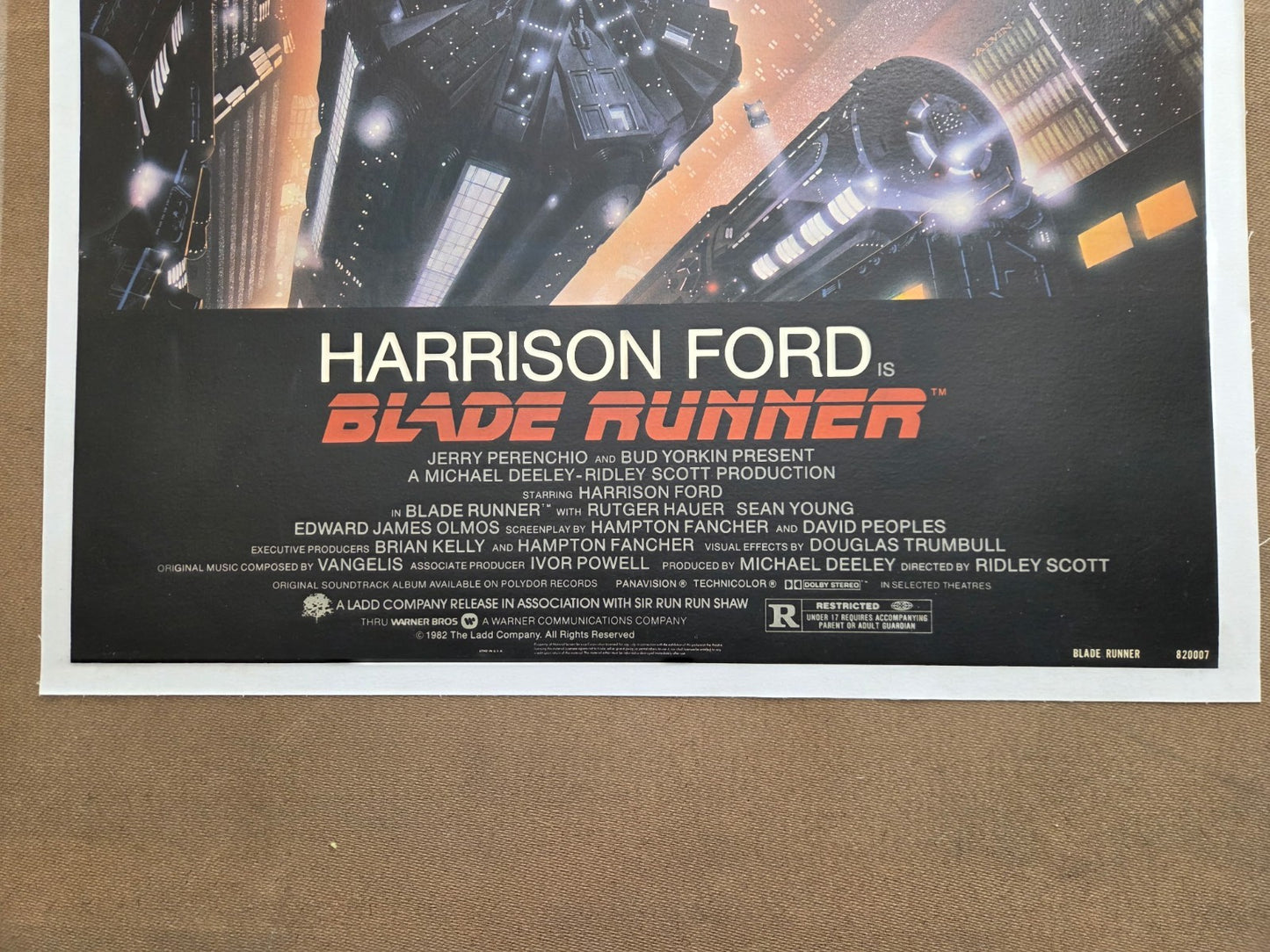 Poster Blade Runner Original Linnen Backed 1982 Restored 27x40 without Borders