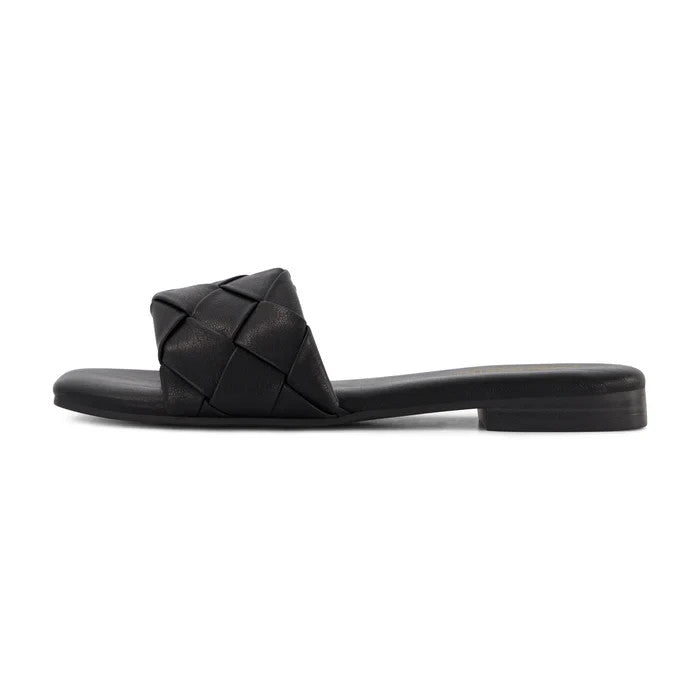 CUSHIONAIRE Franca Woven One Band Sandal Black Size 11M