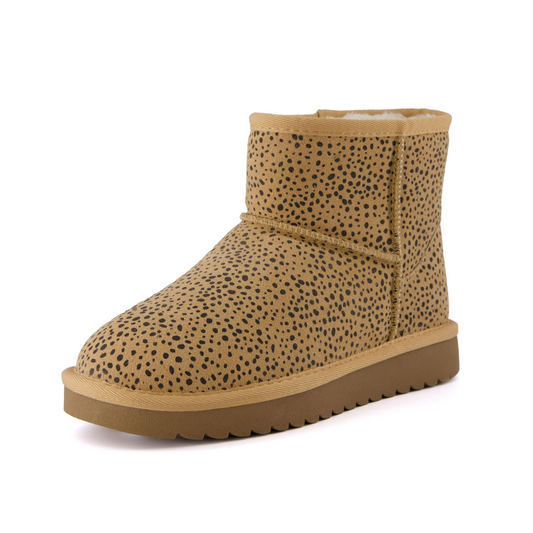 Cushionaire Hip 2 Genuine Suede Ankle Boots for Women Cheetah Size 6.5M