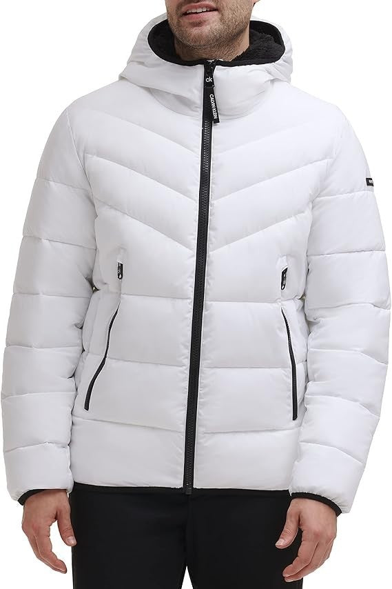 Calvin Klein Men's Hooded & Quilted Packable Jacket Size Large New With Tags!