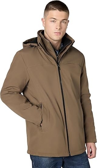 Calvin Klein Men’s Hooded Soft Shell Jacket with Bib Size 2XL Brand New With Tag