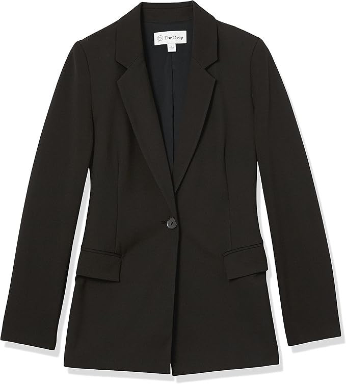 The Drop Women's Blake Long Blazer Black Size 4XL Brand New!