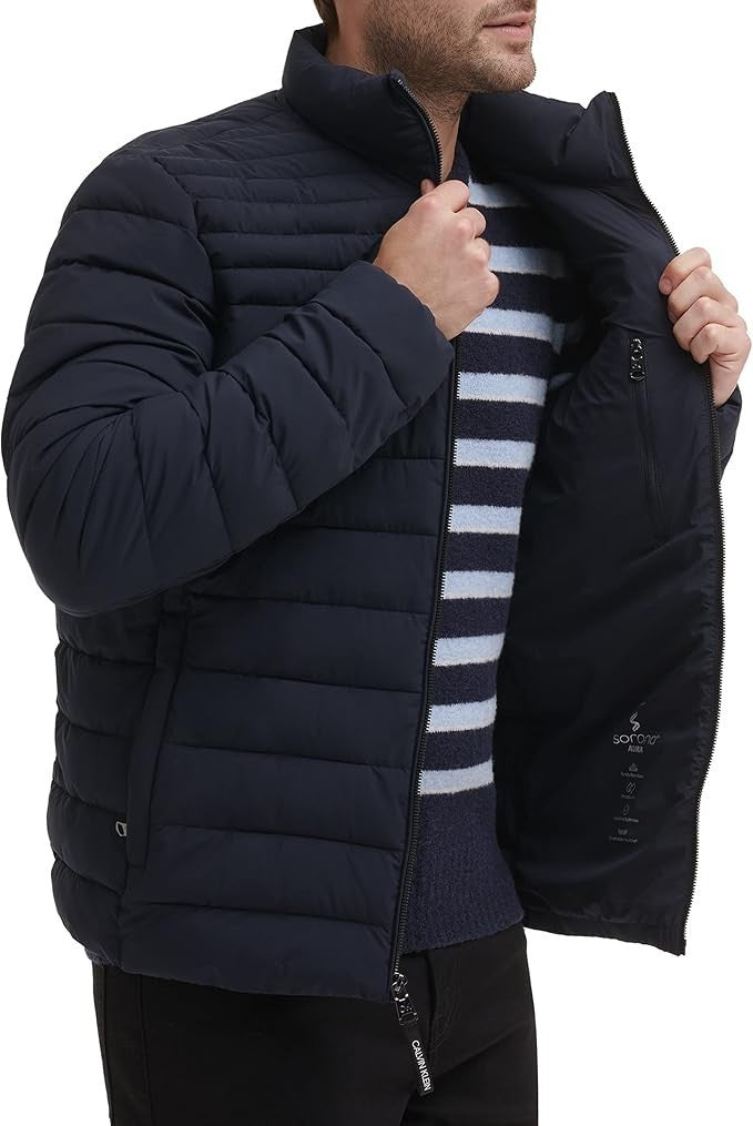 Calvin Klein Men's Classic Full Zip Down Puffer Coat Navy Size 2XL New With Tags