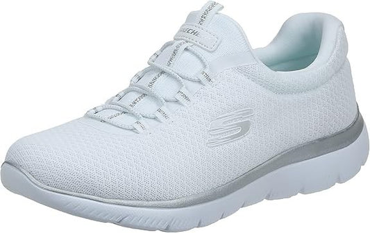 Skechers womens Summits Sneaker,(White / Silver), 8.5
