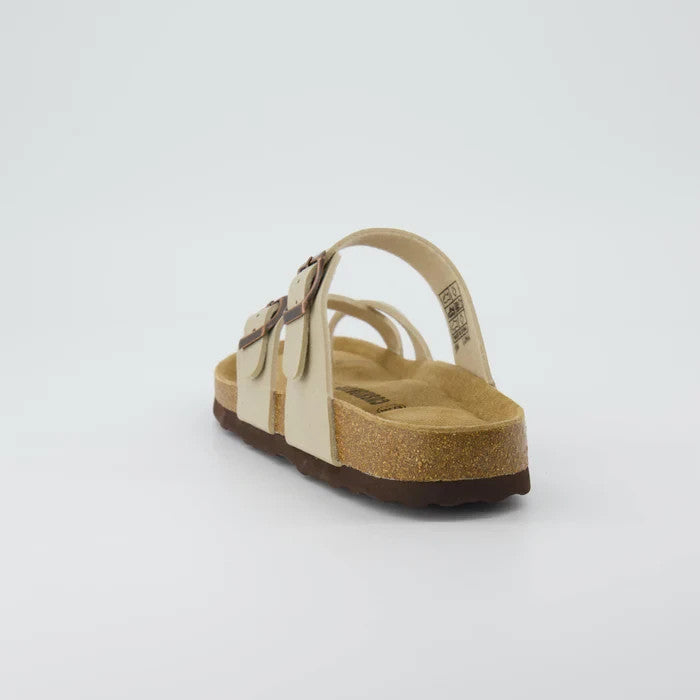 CUSHIONAIRE Luna Cork Footbed Sandal Stone Vegan Suede Size 6M Brand New!!