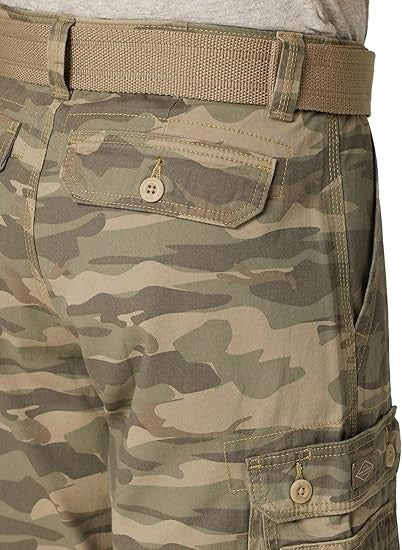 Lee mens Dungarees New Belted Wyoming Cargo Shorts, Fatigue Camo, New with Tags!