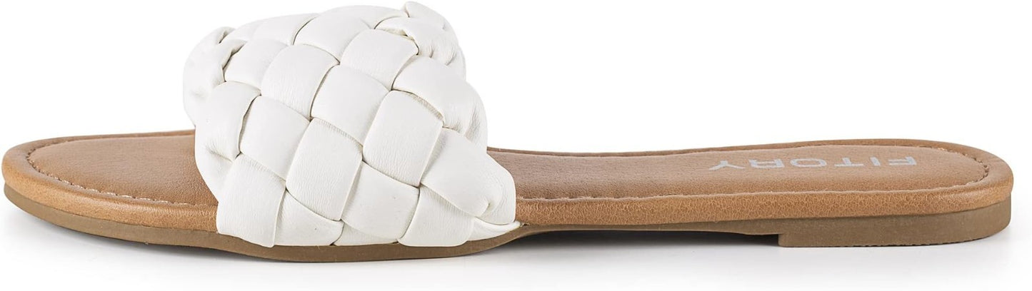 Fitory Women's Flat Sandals with Braided Band Size 9 Brand New!