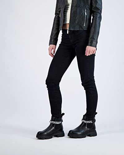 CUSHIONAIRE Women's Clover slip on Chelsea boot-Detachable Chain Black Size 8M