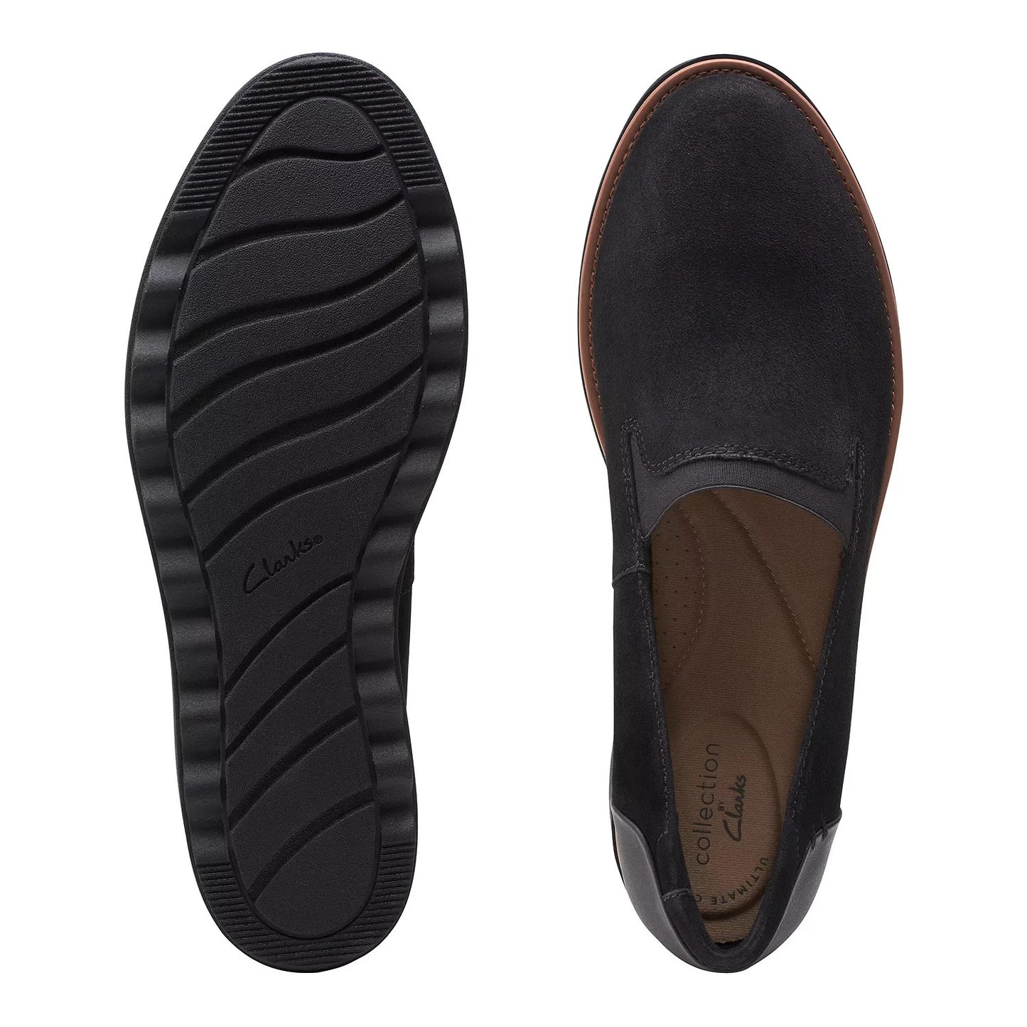 Clarks Sharon Dolly Women's Suede Loafers BLACK SUEDE Size 9.5M Brand New!